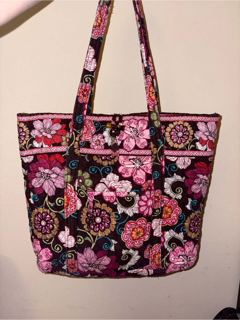 Vera Bradley Multicolor Pink Floral Quilted Tote
